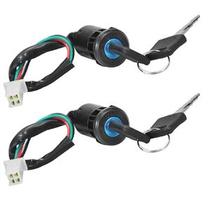Ignition Starter On Off Switch Key for 50cc 90cc 110cc 125cc TaoTao Coolster Sunl Baja Roketa Apollo Chinese ATV Dirt Pit Bike Quad Go Kart Moped Scooter Mini Bike Hawk 110 4 Wheeler 2 Pack