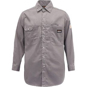 KONRECO FR Shirts for Men Fire Resistant Button Down Work Shirt 100% Cotton 6.5oz Lightweight Welding Shirts