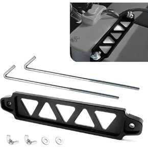 1 PC Car Cable Fixing Bracket, Power Balancing Tie-down Stand with 7.8" J-bolt Fastener, 8.6" x 1.7" Stable Triangular Five-hole Alloy Power Supply Fixing Kit, Universal for Cars (Black)