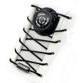 Rotating Automatic Buckle Elastic Shoes Laces,No Tie Shoe Laces,No Need to Tie Shoelaces Without Assembly,One Size Fits All,for Kids and Adults,button shoelace