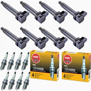 MCK Ignition Coil Pack UF230 & NGK Platinum Spark Plug Compatible With Lexus SC430 GX470 GS430 LX470 LS430 Toyota 4Runner Sequoia Tundra Land Cruiser 4.7 4.3 V8 1998-2010