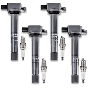 Set of 4 Ignition Coil Pack Spark Plugs Replacement for Honda Accord CRV Civic Element Acura RSX TSX 2002 2003 2004 2005 2006 2007 2008 2009 2.4 2.0 L4 Ignition Coils Spark Plugs UF311 UF583 in Kuwait