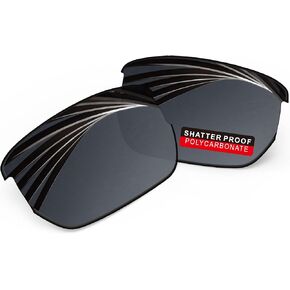 PRO+ Polycarbonate Polarized Replacement Lenses for Wiley X Valor Sunglasses - Pitch Black