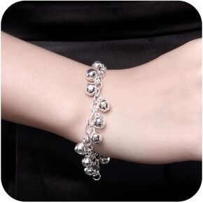 Fashion Jewelry 925 Sterling Silver Bells Chain Adjustable Bracelet/Anklet for Women