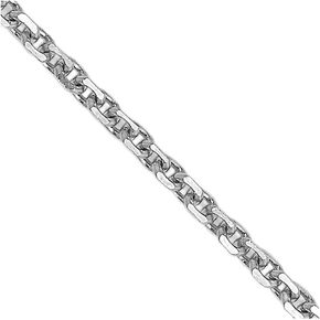 Sonia Jewels 10k White Gold 1.3mm Real Diamond-Cut Cable Chain Necklace - with Secure Lobster Lock Clasp