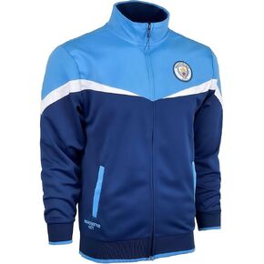 Icon Sports Boy's Manchester City Jacket With Zipper pockets, Licensed M. City Performance Track Jacket For Kids