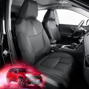 For Toyota RAV4 Seat Covers 2019-2024, Full Covered Car Seat Protectors Truck Pickup Leather Seat Cover Set for RAV4 LE, XLE, Limited (AWD), XLE Premium 2024 2023 2022 2021 2020 2019 Accessories in Kuwait