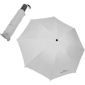 Yansanido Rainproof and Sunshade Manual Umbrella, 37.8 Inch x 25.6 Inch 8 Ribs Blue Windproof Folding Umbrella for Outdoors and Travel