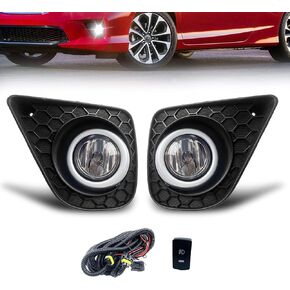 Fog lights for 2013 2014 2015 Honda Accord Coupe 2Dr Assembly of Bumper Driving lamp (Clear Lens)