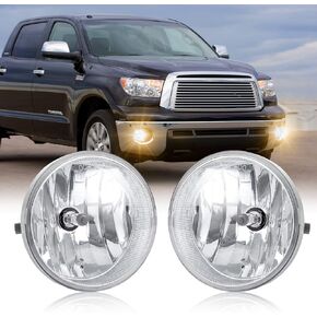 Fog Lights Assembly Replacement for 2005-2011 Toyota Tacoma/ 04-06 Toyota Solara/ 07-13 Toyota Tundra/ 08-16 Toyota Sequoia OEM Fog lights 2PCS H10 12V 42W Halogen Bulbs