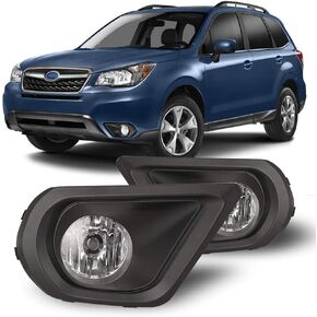 CPW Fog Lights Compatible with [2014 2015 2016 Subaru Forester] Clear Lens Bumper Driving Fog Lights Pair + Wiring + Switch Kit
