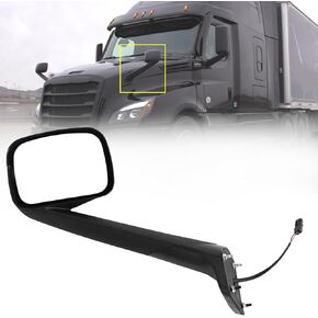 aostirmotor Pair Chrome Hood Mirrors Fit for New Freightliner Cascadia 2018-2022, Hood Mirrors Assembly with Heater turn signal Driver & Passenger Side