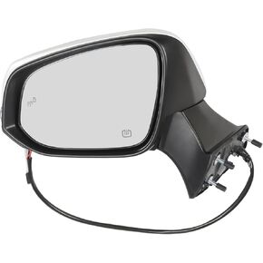 Right Passenger Side Mirror Assembly Compatible with 2020-2024 Highlander, Rearview Mirror with Turn Signal Light & Heated & (BSM) Blind Spot Match and Power Replace 87910-0E370 (7Pins White)
