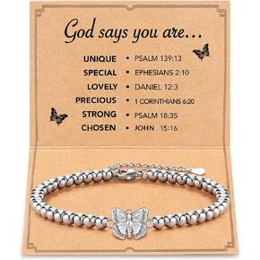 Tarsus Inspirational Butterfly Bracelet for Women, Christmas Christian Birthday Gifts for Women Best Friend Sister