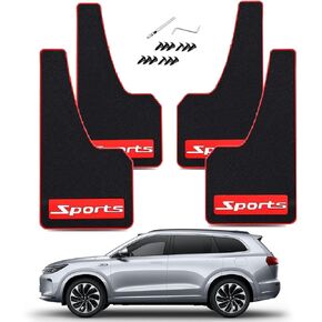 4 Pcs Black Auto Car Mud Flaps Front and Rear Splash Guards Soft Material Rubber Mud Guard for Universal Vehicle Modified Car 43.5CM23CM0.5CM(Cat Eye)