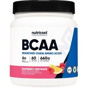 Nutricost BCAA Powder (Raspberry Lemonade, 60 Servings) - Optimal 2:1:1 Ratio