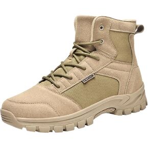 Men's Lightweight Hiking Boots 6 Inches Work Boots Desert Boots Suede Leather Military Tactical Combat Boots