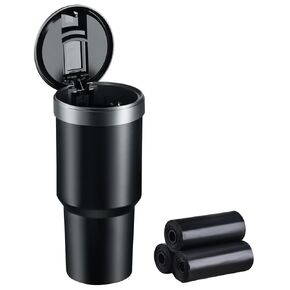 Cup Holder Trash Can for Car, 960ML Large Capacity Small Car Trash Can with Lid Sturdy, Portable Car Cup Holder Mini Trash Can for Car Home Office