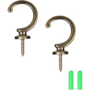 SUQ I OME 1 Pair of Curtain Holdbacks Curtain Tiebacks Hooks Wall Mounted Curtain Hooks for Window Drapery/Clothes/Coat/Hat/Towel (Antique Bronze)