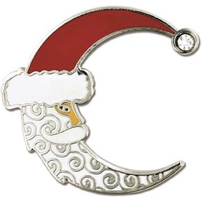 PinMart Crescent Moon Christmas X-Mas Santa Hat Enamel Lapel Pin