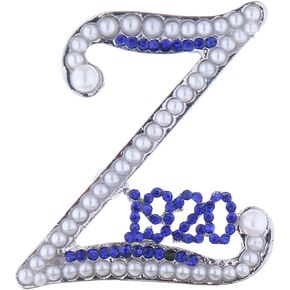 ZPB Zeta 1920 Sorority Silver Soror Greek Letters Pearl Brooch Pin Jewelry Gifts Finer Women