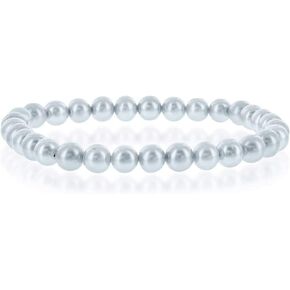 Round Freshwater Cultured Pearl Bride & Bridesmaid 8" Stretch Strand Bracelet - Choice of Pearl Size and Color