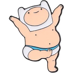 Finn Underwear Topless Yoga Pose Jake The Dog Come Along with Me Adventure Time Cartoon Animated TV Show 1.2" Enamel Pin Badge