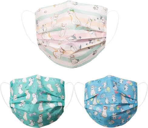 Disposable Face Masks for Women,Cute Colored Breathable Comfortable Dust Paper Mask for Men Adult,Fashion Light Colors,Purple,Pink,Green,Orange,3 PLY Protection Cover,Mascarillas Desechables,50 Pack in Saudi Arabia