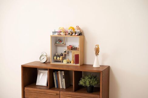 حافظة عرض مصغرة من نوع الغرفة من PaletteLife للأشكال، طبقة واحدة، قابلة للتكديس، لوح ألياف مع باب زجاجي مقوى، مقاوم للغبار والرطوبة، مقتنيات شخصيات صغيرة من الألعاب الصغيرة، طبيعي، BLT-631NA in Kuwait