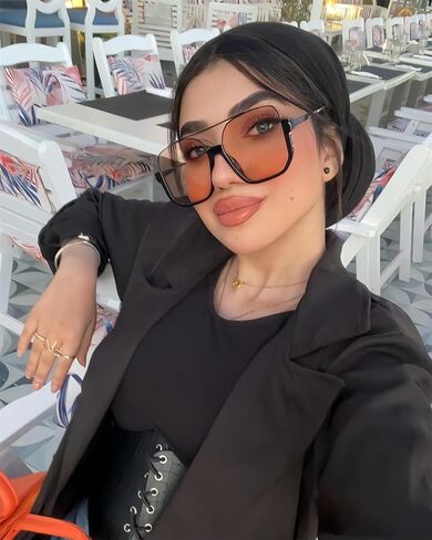 Retro Oversized Aviator Sunglasses for Women Men Square Semi-Rimless Sun Glasses 70s Trendy Shades Pilot-style in Kuwait