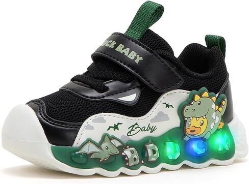 B.Duck Toddler Shoes for Girl and Boy Light Up Shoes [Comfortable & Playful] Kids Shoes with Led Toddler Running Shoes Toddler/Little Kid Sneakers Cute Cartoon Dinosaur Shoes Size 4-13 in Saudi Arabia