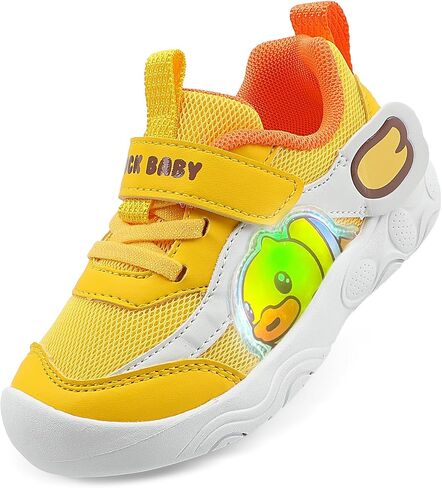 B.Duck Toddler Shoes for Girl and Boy Light Up Shoes [Comfortable & Playful] Kids Shoes with Led Toddler Running Shoes Toddler/Little Kid Sneakers Cute Cartoon Dinosaur Shoes Size 4-13 in Saudi Arabia