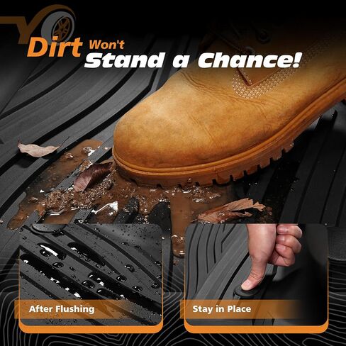 Floor Mats for 2015-2025 Ford F150 SuperCrew Cab Including 22-24 Lightning w/o Fold Flat Storage |Custom Fit| Front & Rear | Front Bucket | All-Weather Car Liners for Trucks in Kuwait