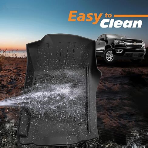 Floor Mats for 2015-2025 Ford F150 SuperCrew Cab Including 22-24 Lightning w/o Fold Flat Storage |Custom Fit| Front & Rear | Front Bucket | All-Weather Car Liners for Trucks in Kuwait