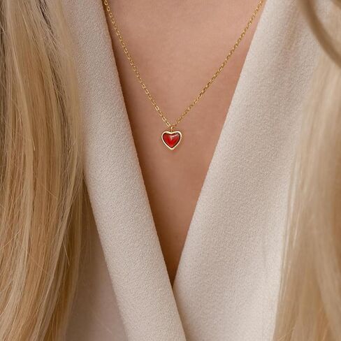 Joxevyia Carnelian Crystal Heart Necklace Raw Stone Healing Crystals Dainty Heart Gemstone Gold Pendant Necklace Anniversary Birthday Valentines Gift for Her in Kuwait