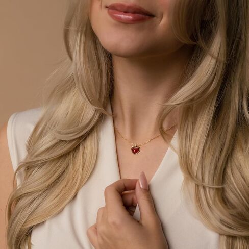 Joxevyia Carnelian Crystal Heart Necklace Raw Stone Healing Crystals Dainty Heart Gemstone Gold Pendant Necklace Anniversary Birthday Valentines Gift for Her in Kuwait