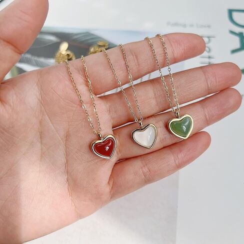 Joxevyia Carnelian Crystal Heart Necklace Raw Stone Healing Crystals Dainty Heart Gemstone Gold Pendant Necklace Anniversary Birthday Valentines Gift for Her in Kuwait