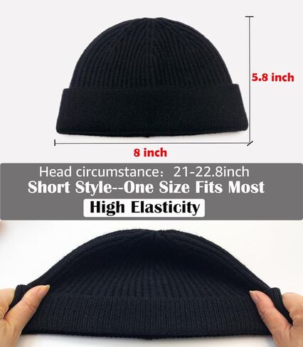ROYBENS Swag Wool Short Fisherman Beanie for Men Women, Knit Cuff Trawler Beanie Watch Hat, Soft Spring Fall Skull Cap Unisex in Kuwait