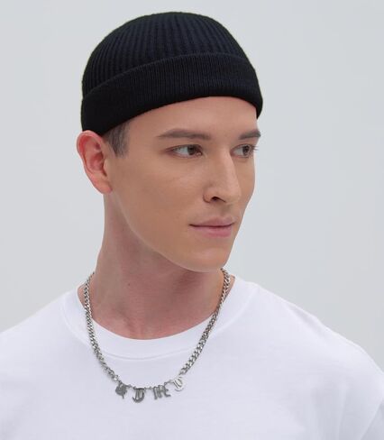 ROYBENS Swag Wool Short Fisherman Beanie for Men Women, Knit Cuff Trawler Beanie Watch Hat, Soft Spring Fall Skull Cap Unisex in Kuwait