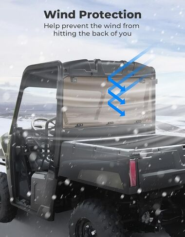 نافذة KEMIMOTO الخلفية متوافقة مع Ranger Midsize 570 500، 1/4 بوصة زجاج أمامي خلفي صلب UTV متوافق مع 2015-2023 Polaris Ranger Midsize 570/570 Crew/EV 2017-2023 Polaris Ranger Midsize 500 / ETX in Saudi Arabia
