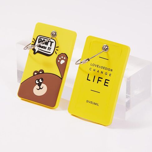 1pcs 2303 Bright Silicone luggage tag (Yellow) in Saudi Arabia