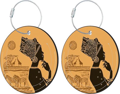 Round Luggage Tag for Suitcases,Black White Polka Dots 2 Pack Leather Travel Luggage Tags with ID Label Privacy Flap and Steel Loop for Women and Men Suitcases Travel Bags Luggage Bags in Kuwait