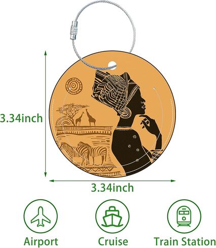 Round Luggage Tag for Suitcases,Black White Polka Dots 2 Pack Leather Travel Luggage Tags with ID Label Privacy Flap and Steel Loop for Women and Men Suitcases Travel Bags Luggage Bags in Kuwait