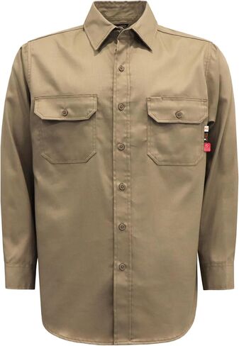 KONRECO FR Shirts for Men Fire Resistant Button Down Work Shirt 100% Cotton 6.5oz Lightweight Welding Shirts in Kuwait