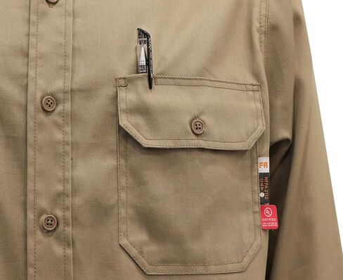 KONRECO FR Shirts for Men Fire Resistant Button Down Work Shirt 100% Cotton 6.5oz Lightweight Welding Shirts in Kuwait