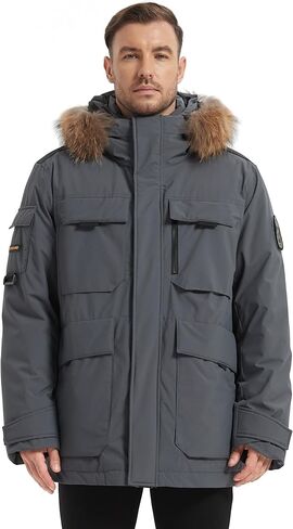 Men's Down Jacket Packable Heavy Parka Jacket in Kuwait