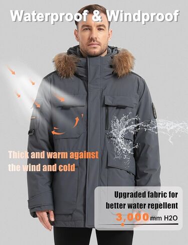 Men's Down Jacket Packable Heavy Parka Jacket in Kuwait