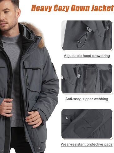 Men's Down Jacket Packable Heavy Parka Jacket in Kuwait