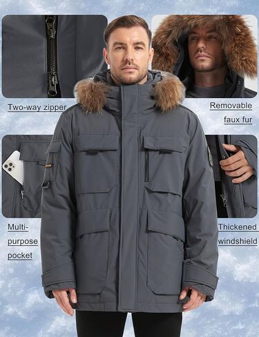 Men's Down Jacket Packable Heavy Parka Jacket in Kuwait