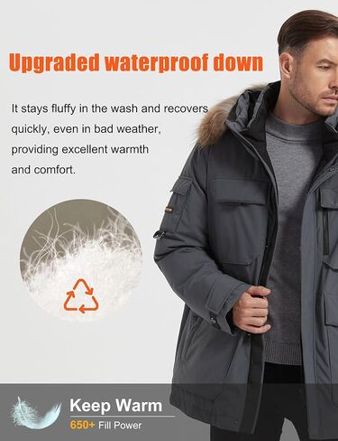 Men's Down Jacket Packable Heavy Parka Jacket in Kuwait